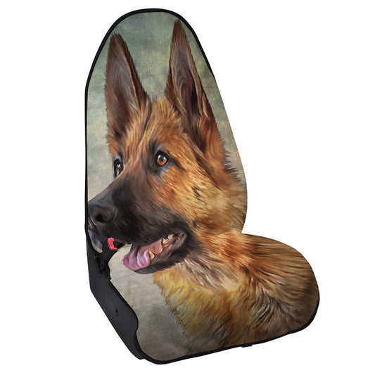 Vintage German Shepherd Portrait Print Waterproof Car Seat Cover