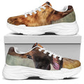 Vintage German Shepherd Portrait Print White Chunky Shoes