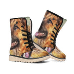Vintage German Shepherd Portrait Print Winter Boots
