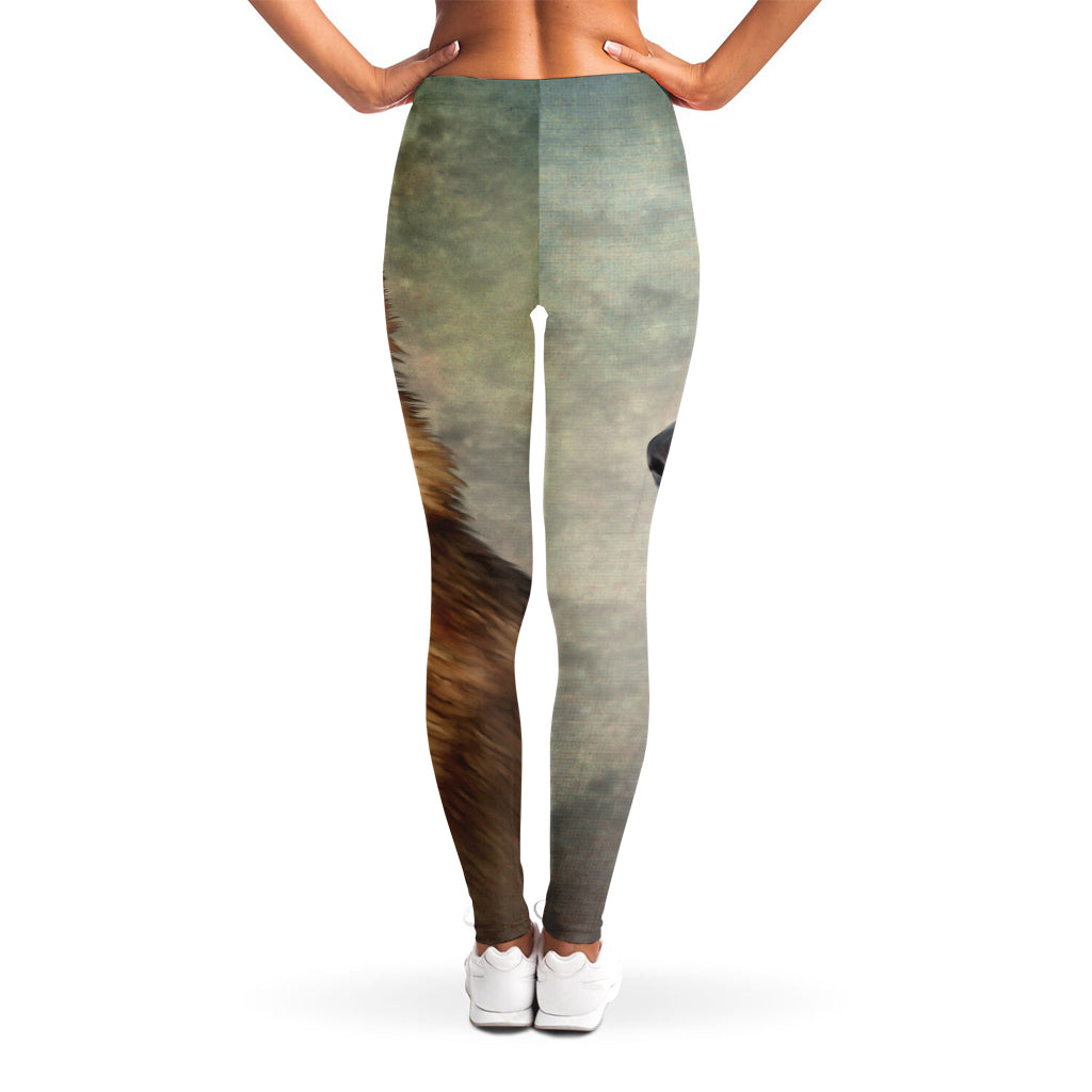 Vintage German Shepherd Portrait Print Women's Leggings
