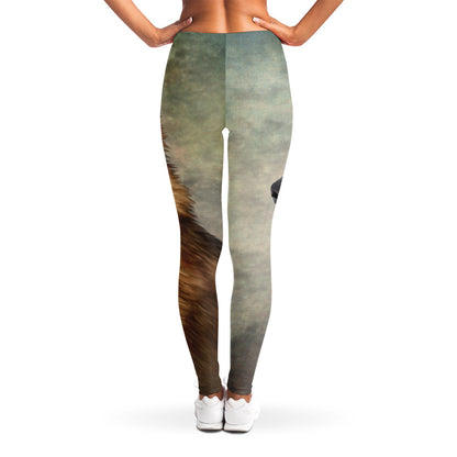 Vintage German Shepherd Portrait Print Women's Leggings