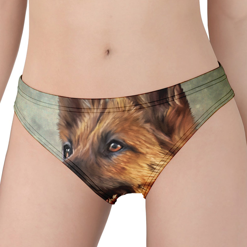 Vintage German Shepherd Portrait Print Women's Panties