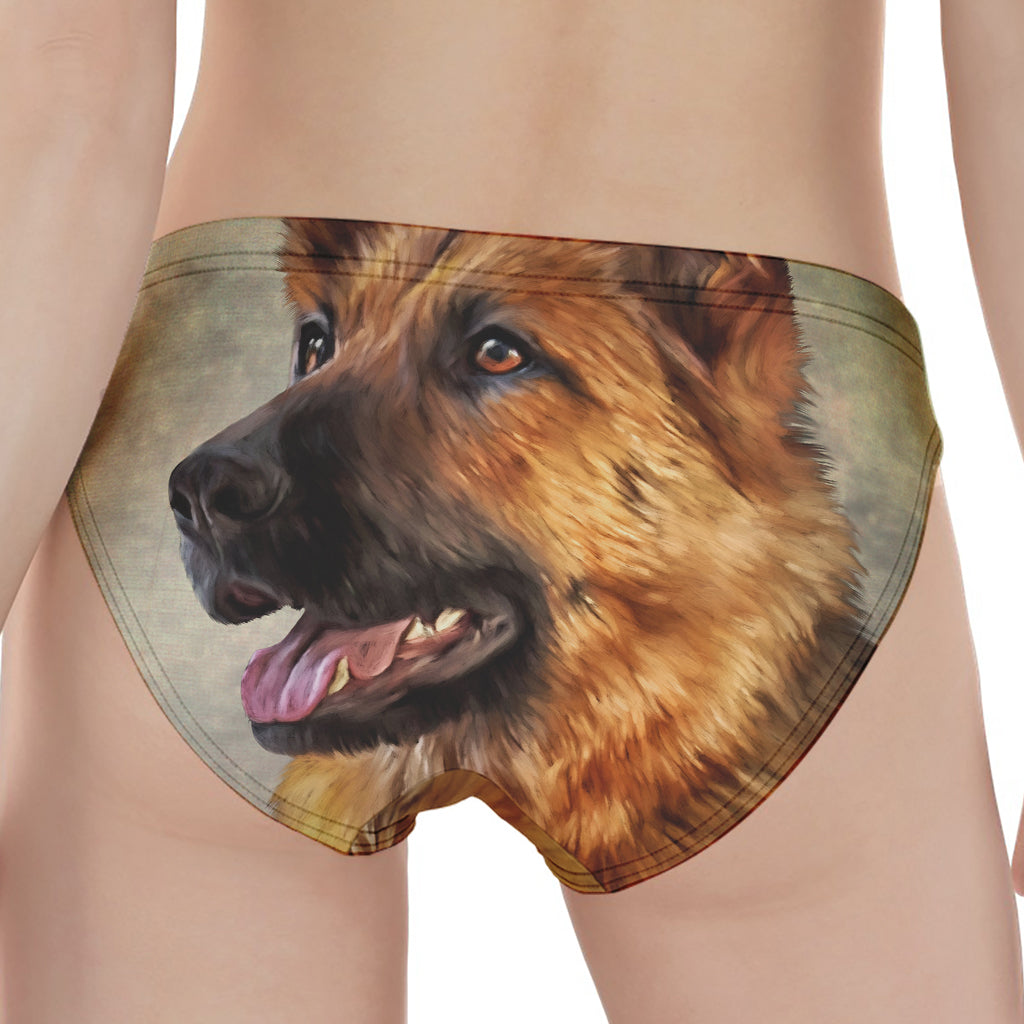 Vintage German Shepherd Portrait Print Women's Panties