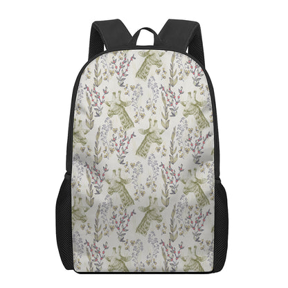 Vintage Giraffe Print 17 Inch Backpack