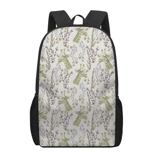 Vintage Giraffe Print 17 Inch Backpack