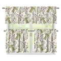 Vintage Giraffe Print 3 Piece Kitchen Curtains