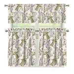 Vintage Giraffe Print 3 Piece Kitchen Curtains
