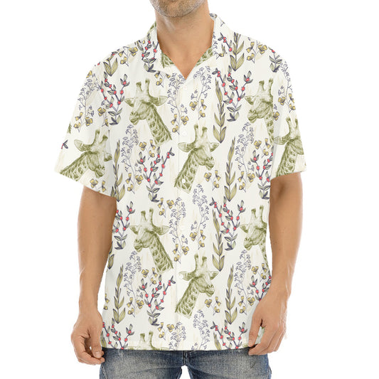 Vintage Giraffe Print Aloha Shirt