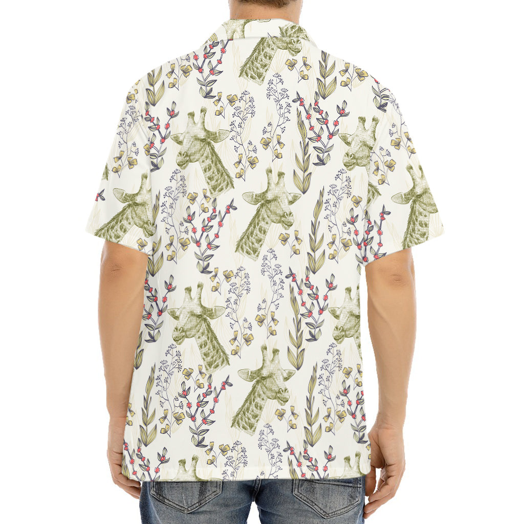 Vintage Giraffe Print Aloha Shirt