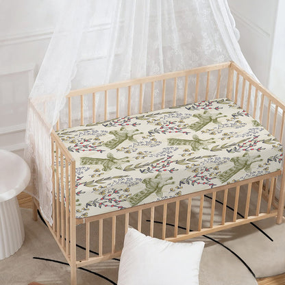 Vintage Giraffe Print Baby Crib Sheet