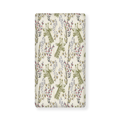 Vintage Giraffe Print Baby Crib Sheet