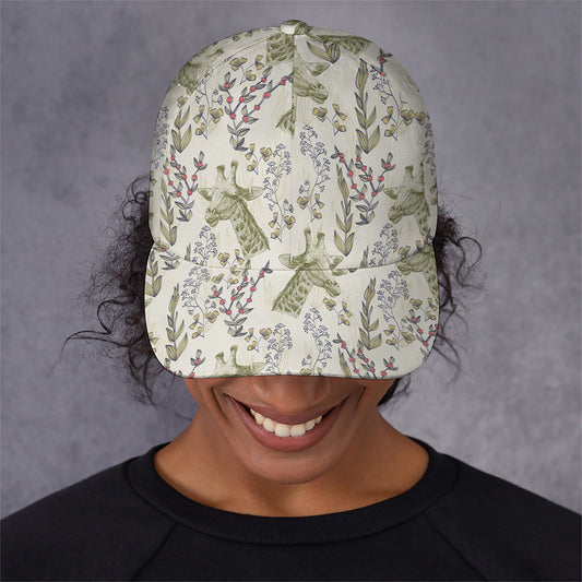 Vintage Giraffe Print Baseball Cap