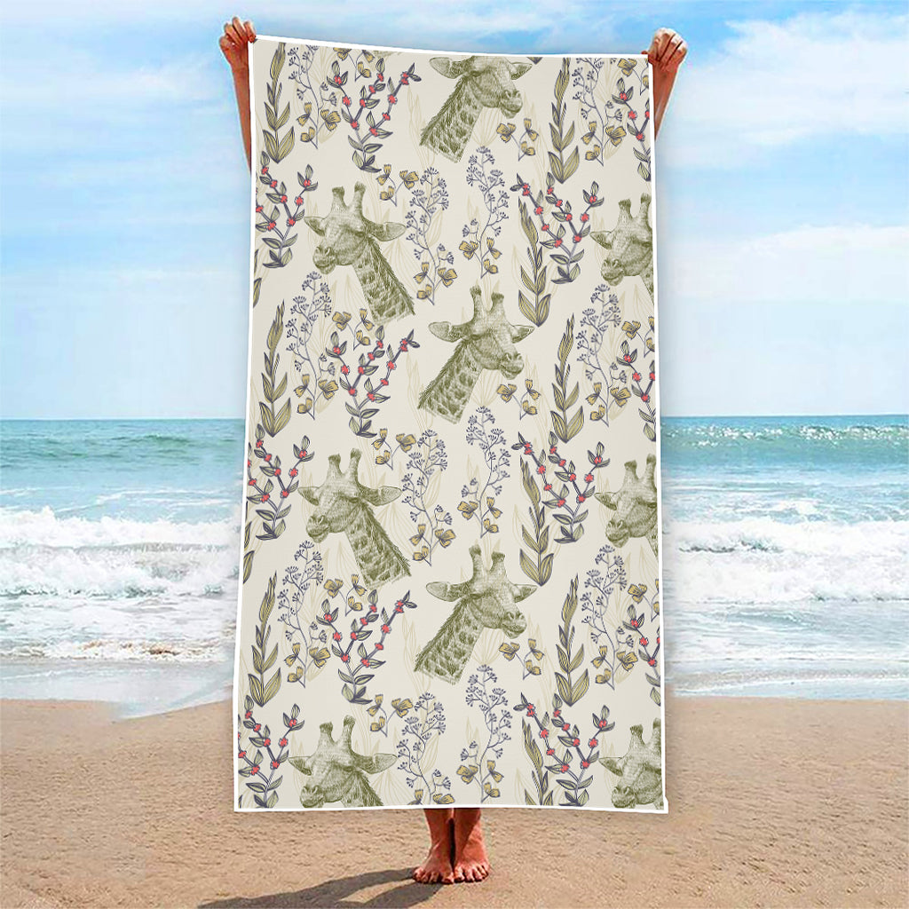 Vintage Giraffe Print Beach Towel