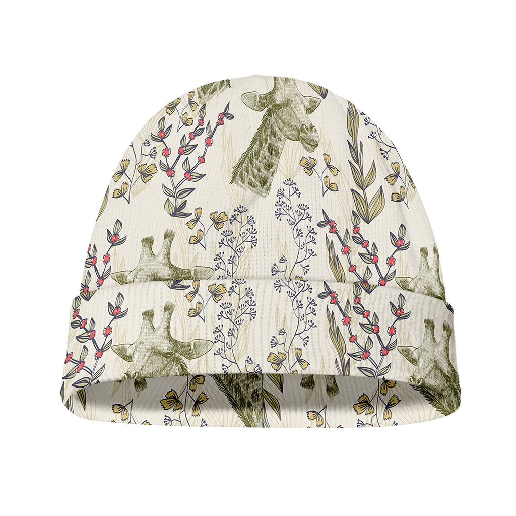 Vintage Giraffe Print Beanie