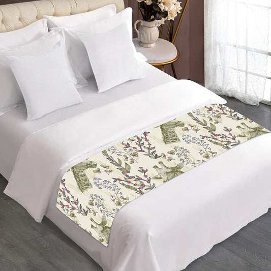 Vintage Giraffe Print Bed Runner