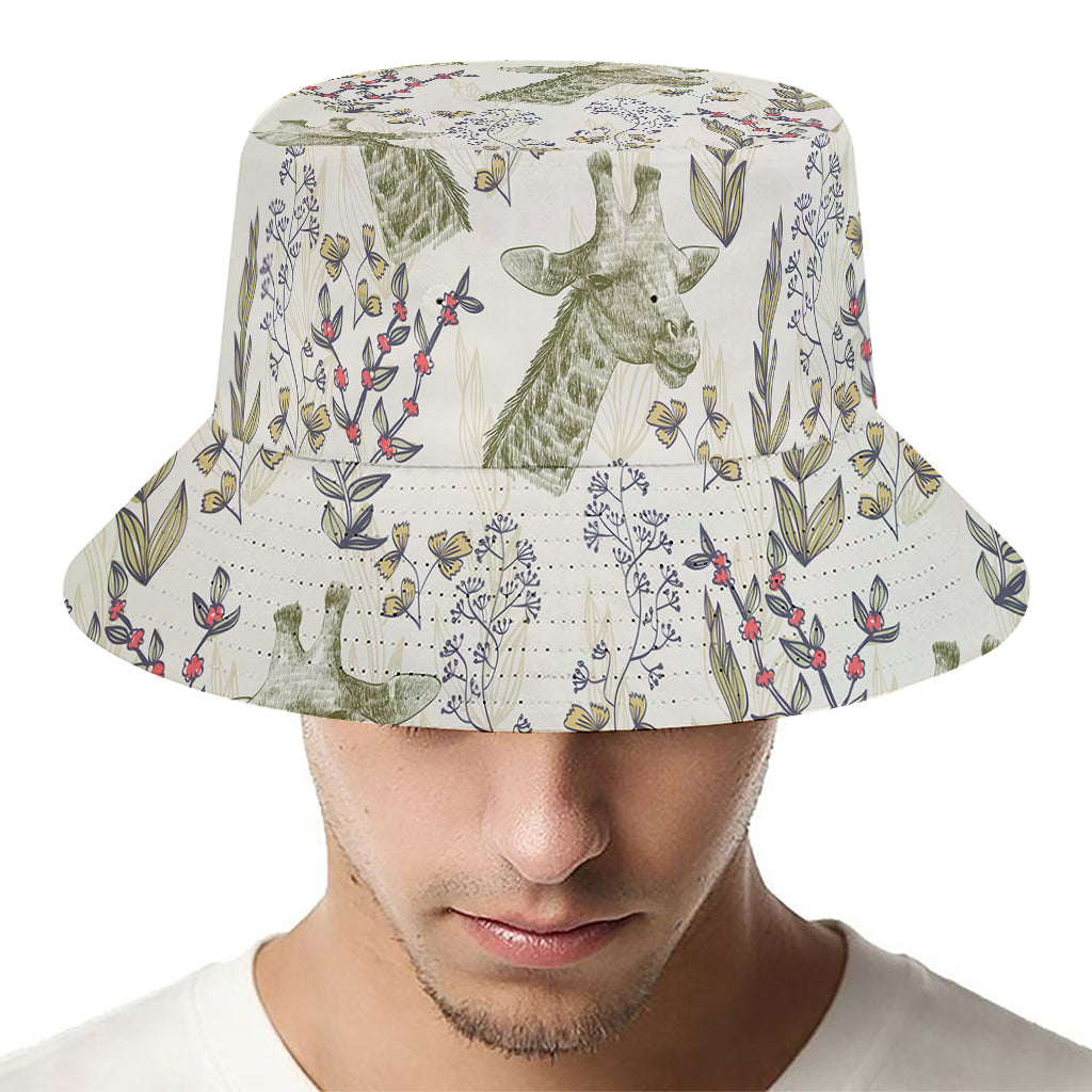Vintage Giraffe Print Bucket Hat