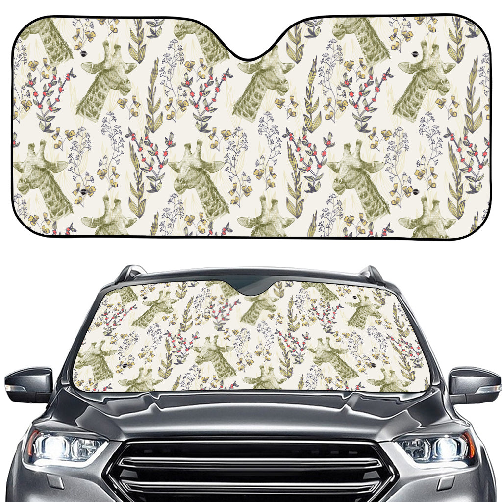 Vintage Giraffe Print Car Windshield Sun Shade