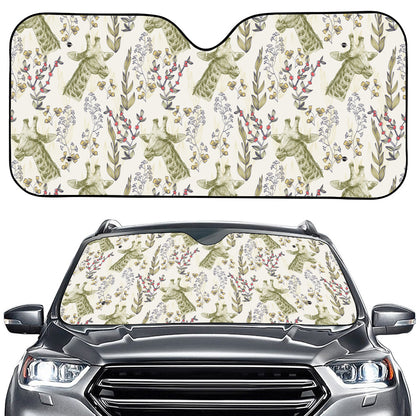 Vintage Giraffe Print Car Windshield Sun Shade