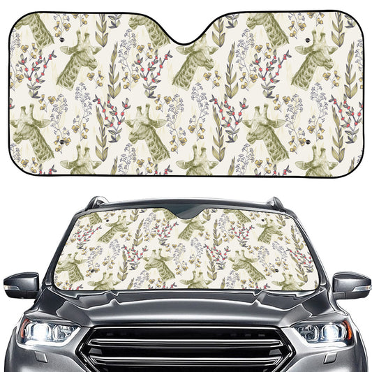 Vintage Giraffe Print Car Windshield Sun Shade