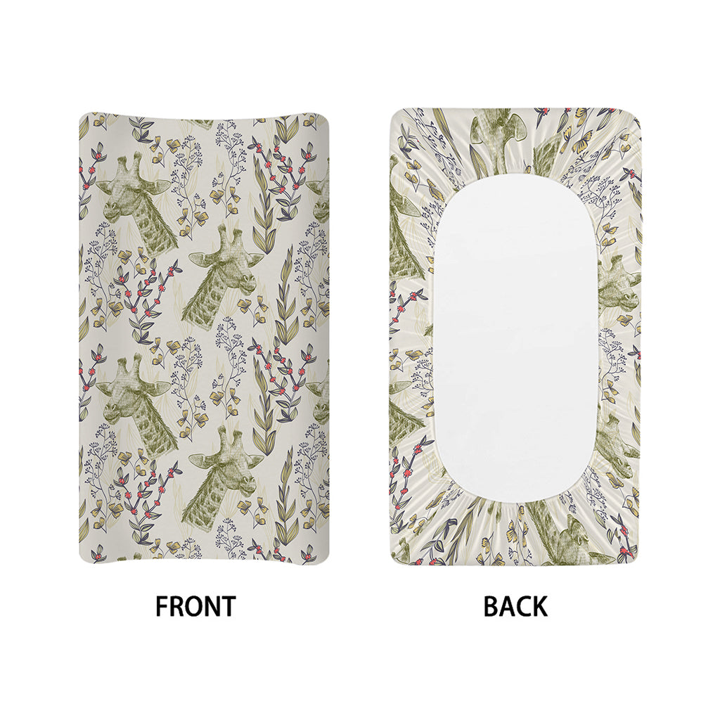Vintage Giraffe Print Changing Pad Cover