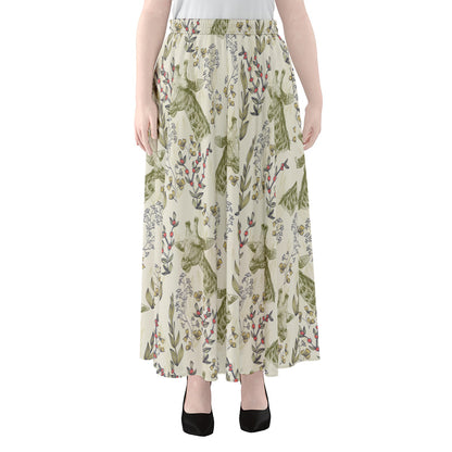 Vintage Giraffe Print Chiffon Maxi Skirt
