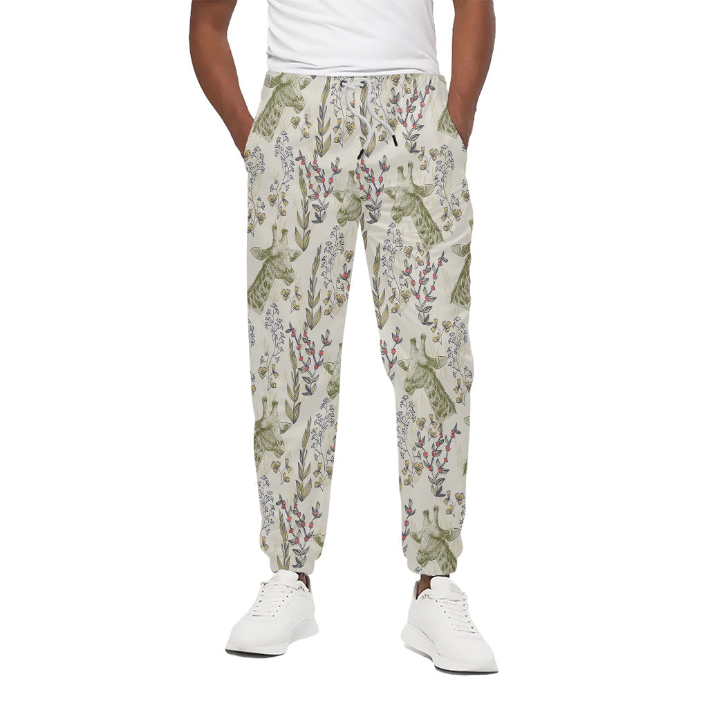 Vintage Giraffe Print Cotton Pants