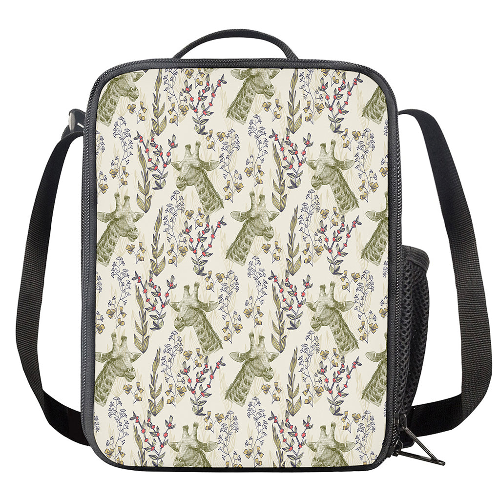 Vintage Giraffe Print Crossbody Lunch Bag