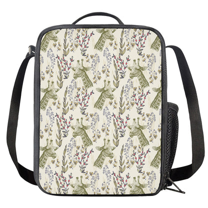 Vintage Giraffe Print Crossbody Lunch Bag