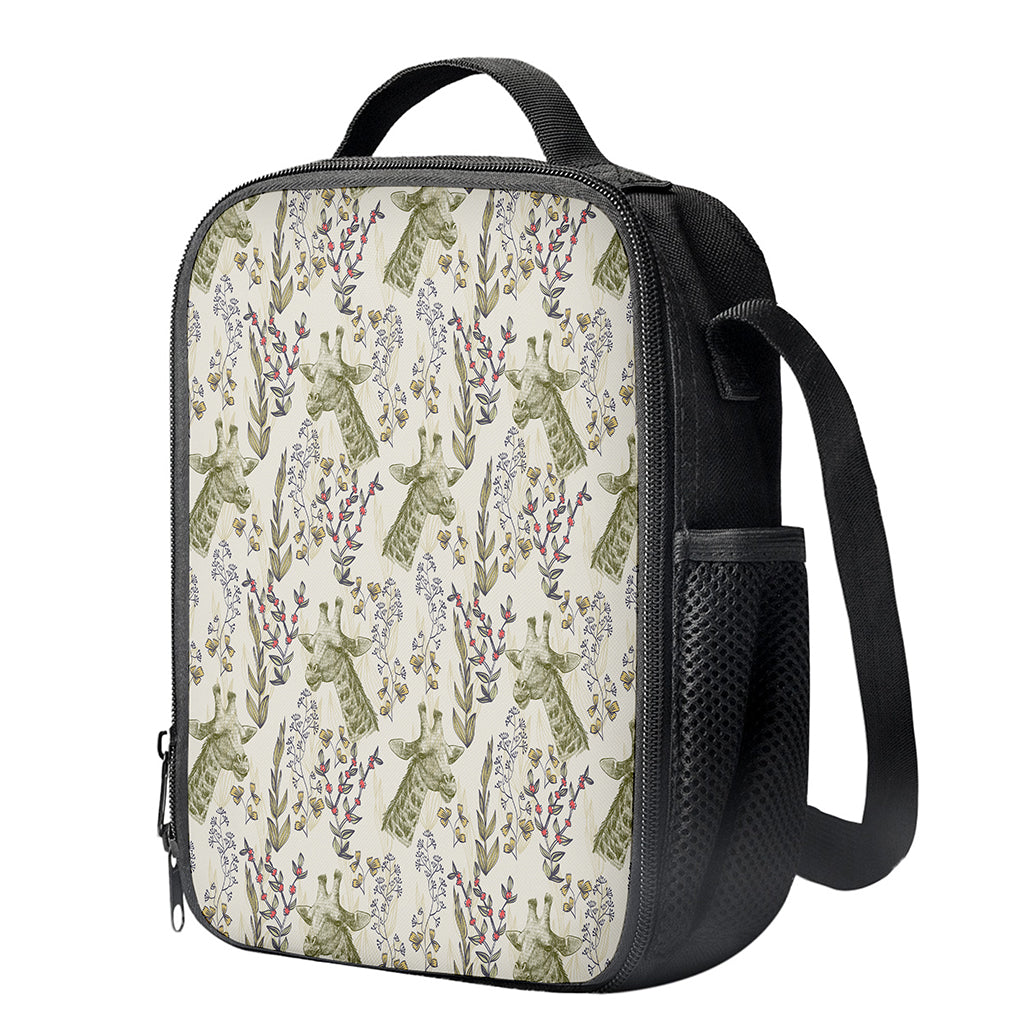 Vintage Giraffe Print Crossbody Lunch Bag