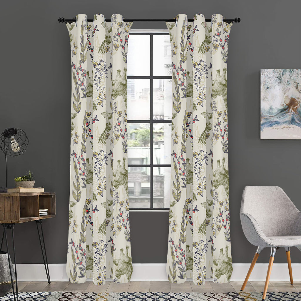 Vintage Giraffe Print Curtain