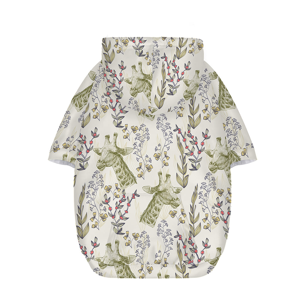 Vintage Giraffe Print Dog Zip Up Hoodie