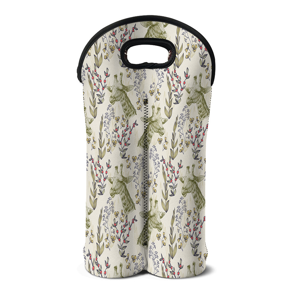 Vintage Giraffe Print Double Neoprene Wine Tote