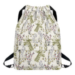 Vintage Giraffe Print Drawstring Backpack