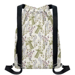 Vintage Giraffe Print Drawstring Backpack