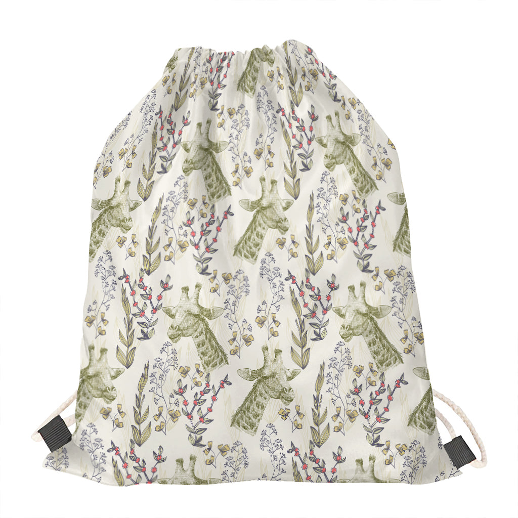 Vintage Giraffe Print Drawstring Bag