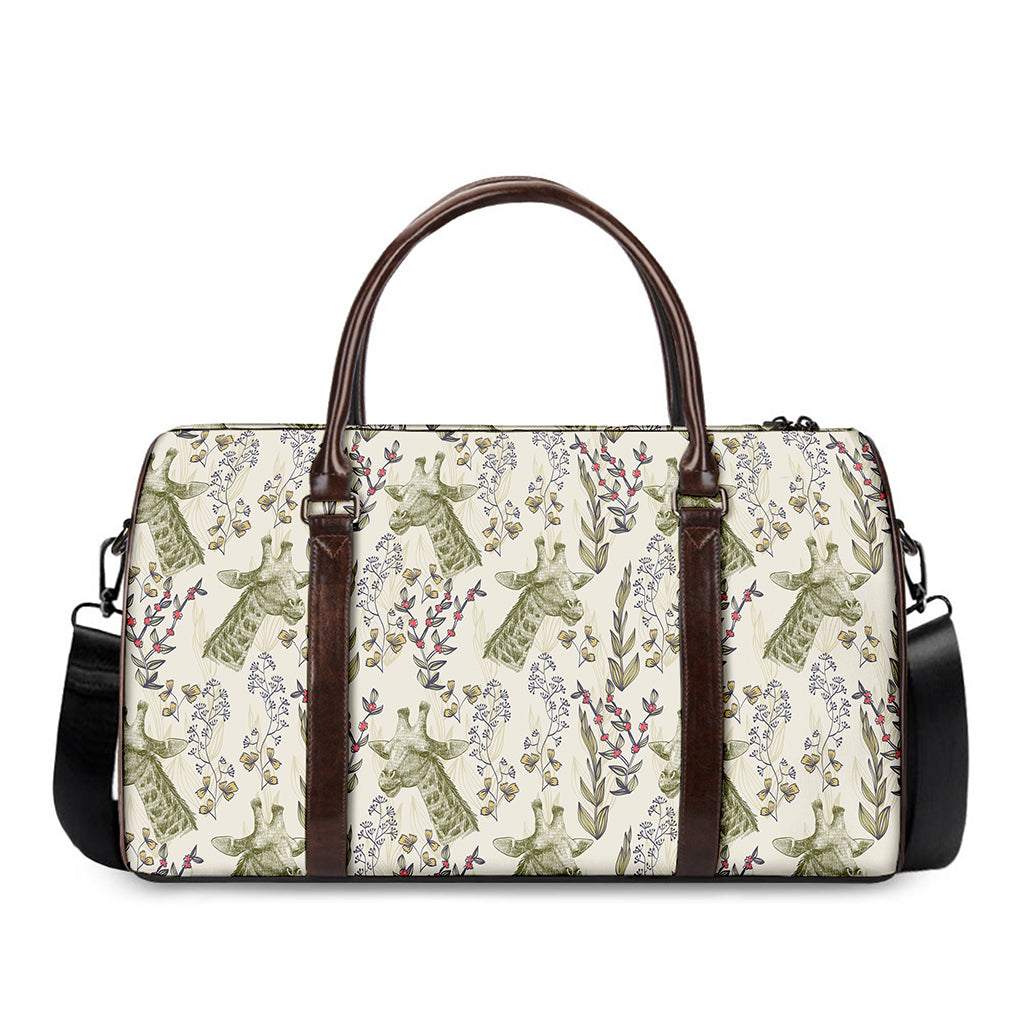 Vintage Giraffe Print Duffle Bag