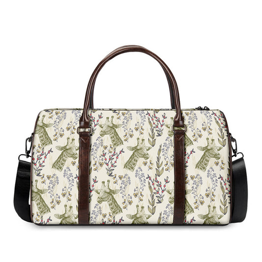 Vintage Giraffe Print Duffle Bag