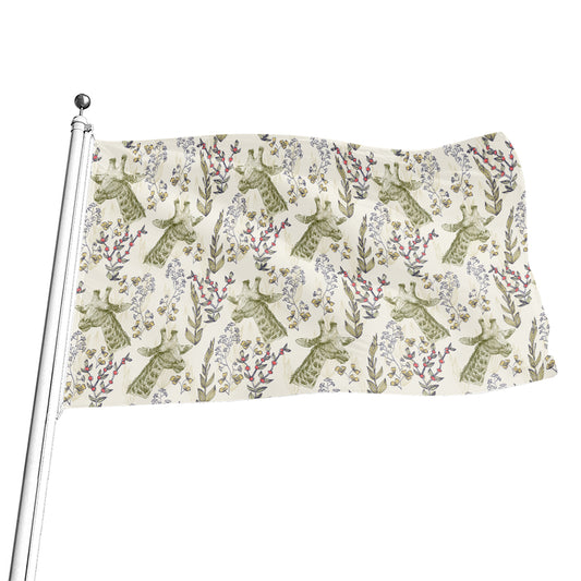 Vintage Giraffe Print Flag