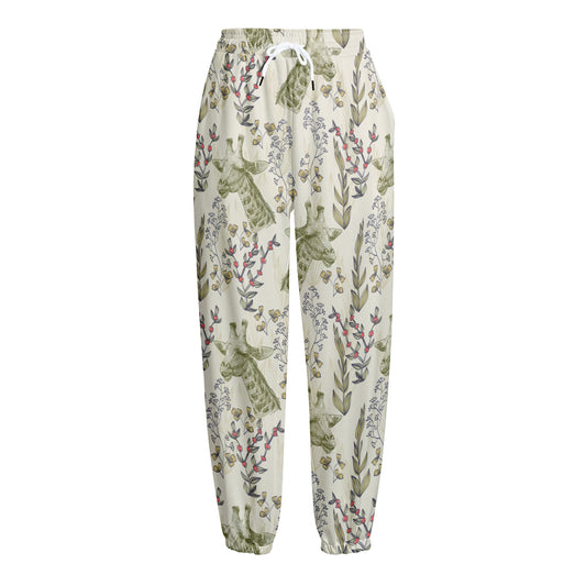 Vintage Giraffe Print Fleece Lined Knit Pants