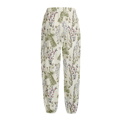 Vintage Giraffe Print Fleece Lined Knit Pants