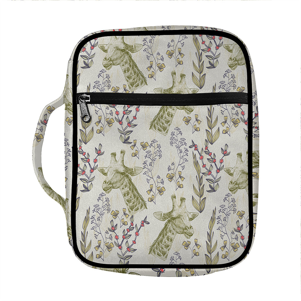 Vintage Giraffe Print Front Pocket Bible Bag