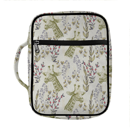 Vintage Giraffe Print Front Pocket Bible Bag