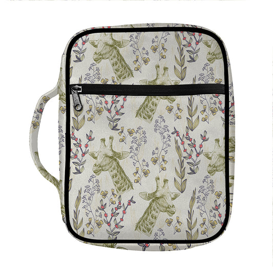 Vintage Giraffe Print Front Pocket Bible Bag