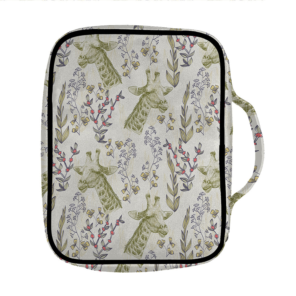 Vintage Giraffe Print Front Pocket Bible Bag