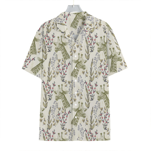 Vintage Giraffe Print Hawaiian Shirt