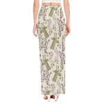 Vintage Giraffe Print High Slit Maxi Skirt