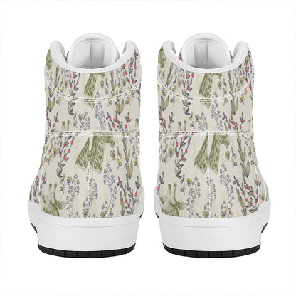 Vintage Giraffe Print High Top Leather Sneakers