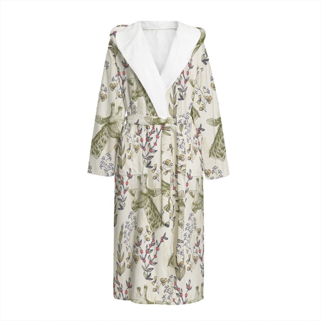 Vintage Giraffe Print Hooded Bathrobe