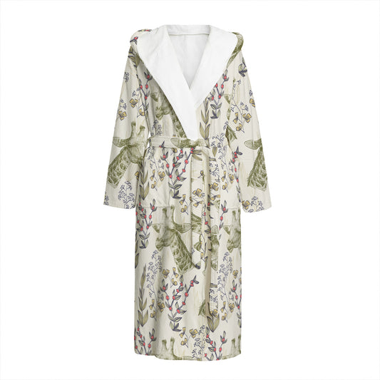 Vintage Giraffe Print Hooded Bathrobe