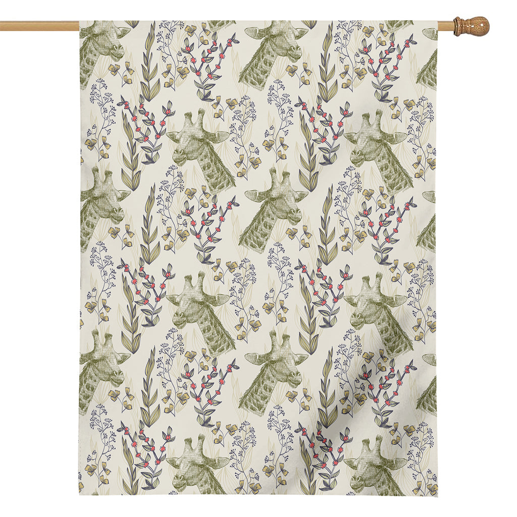 Vintage Giraffe Print House Flag